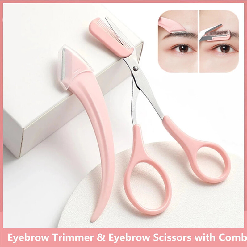 3pcs/set Comb Eyebrow Scissors Beauty Scissors Eyebrow Trimming Meniscus Tools ⇗