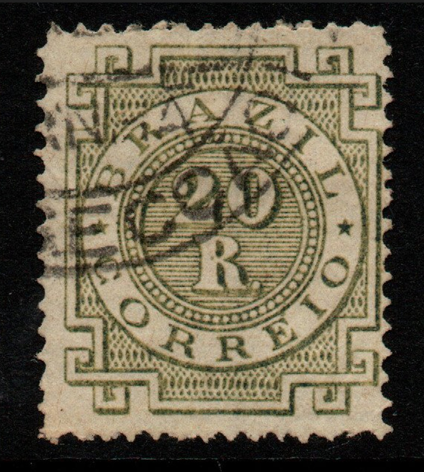 Brazil SC# 87a Olive Green Used / R With Point - S42169