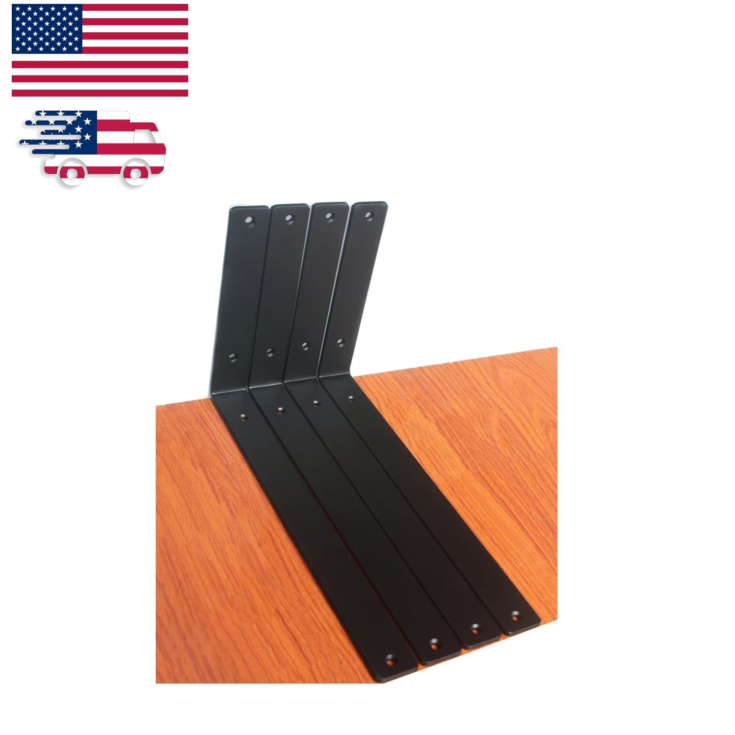 Metal Floating Shelf Brackets - 4 Pack L 14'' x H 8'' - Sleek Design & Strength