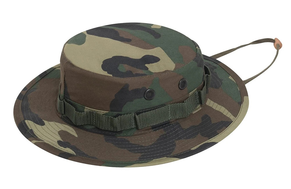 Woodland Camo Boonie Hat with 360 Sun Defense Adjustable Ventilated Tactica