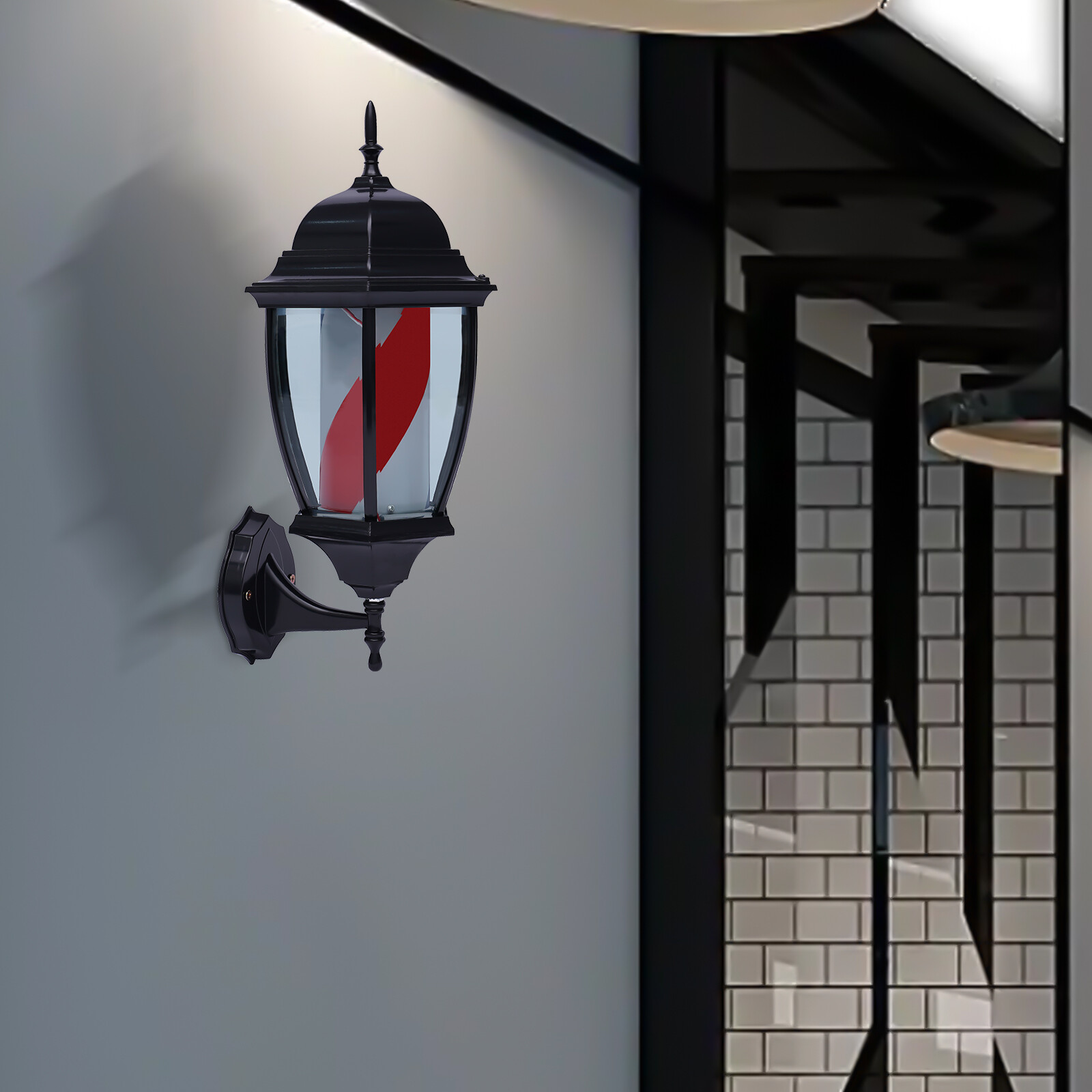 Barber Shop Pole Light Rotating LED Stripes Hair Salon Open Sign Outdoor/Indoor