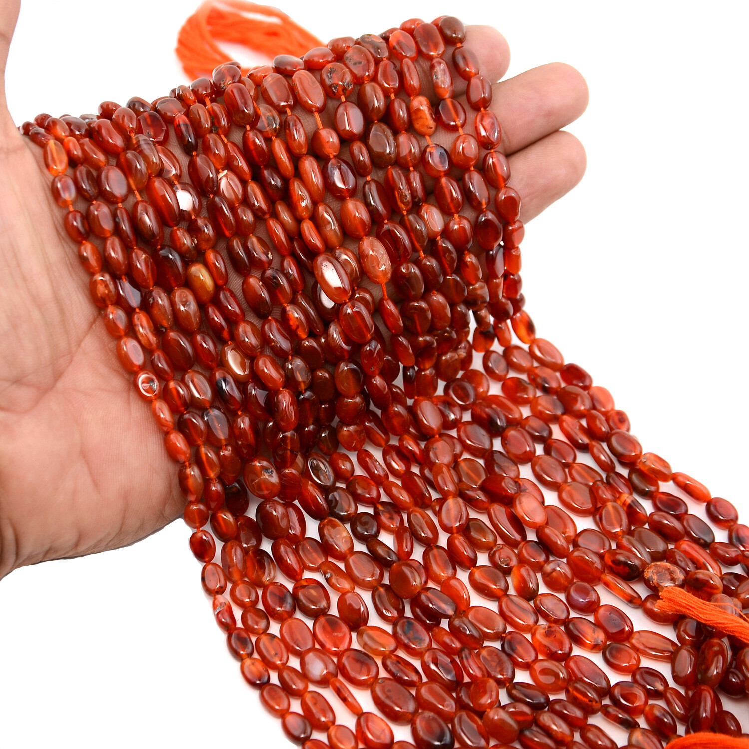 Carnelian Oval Shape Beads 13 Inch Strand Natural Gemstone Jewelry Wholesale Lot