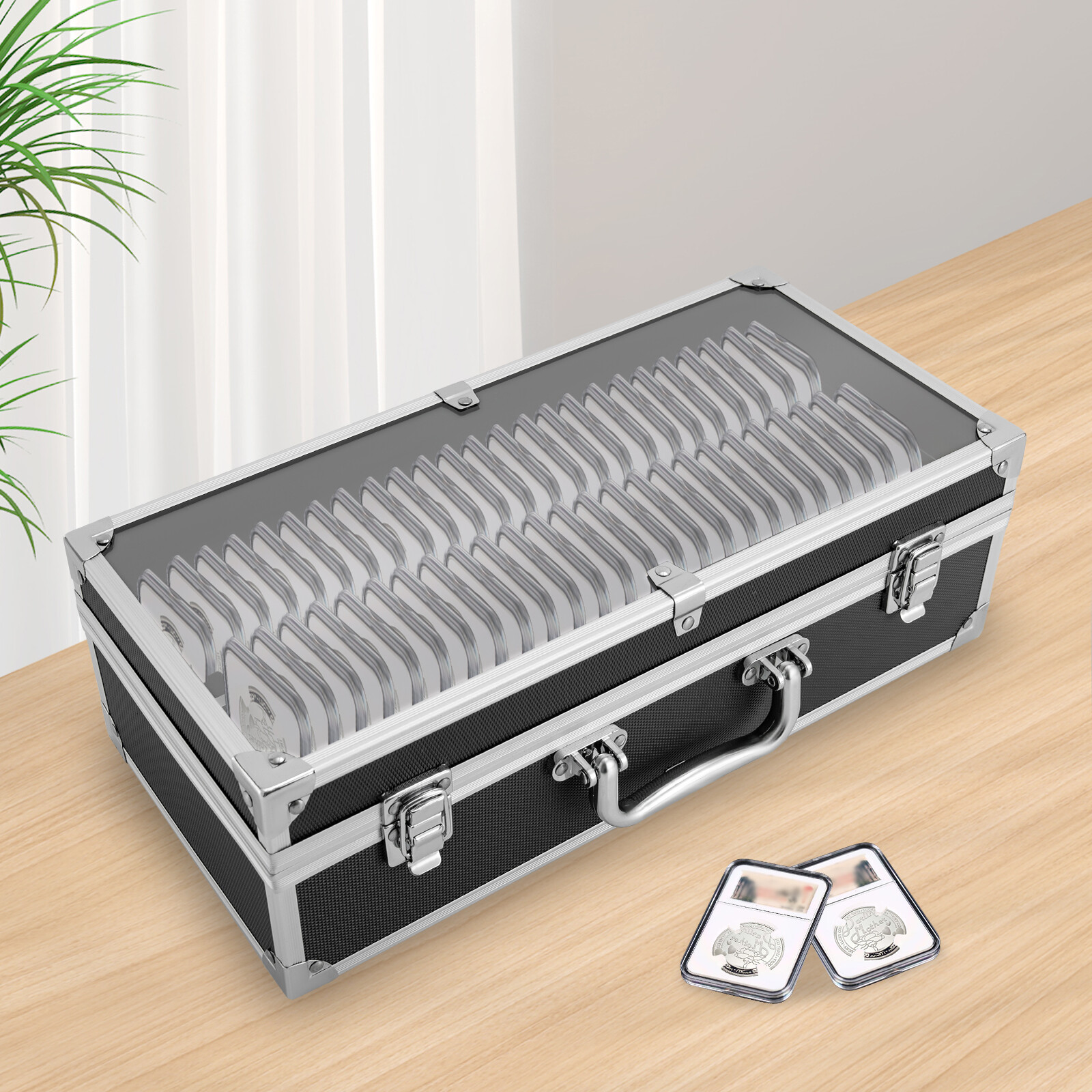 Storage Display Box Case Holds 50 PCS NGC ANACS Certified Coin Holders Slabs