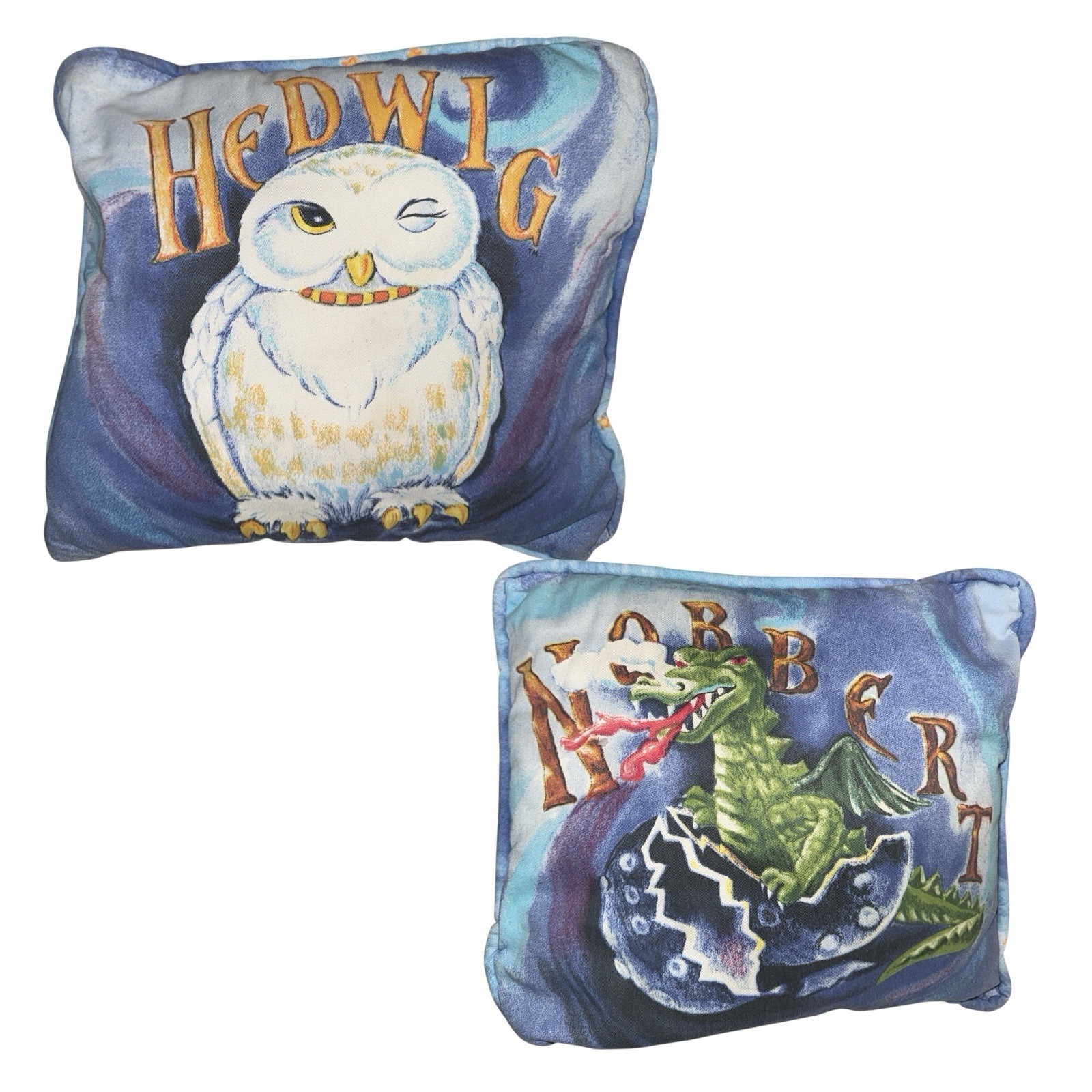 Harry Potter Norbert Hedwig Pillow Plush Square Owl Dragon 15"