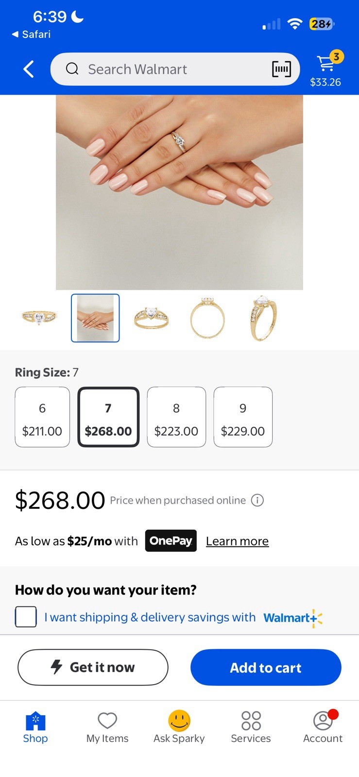 Brilliance Fine Jewelry 10k Gold Heart Cubic Zirconia Engagement Ring Size 7