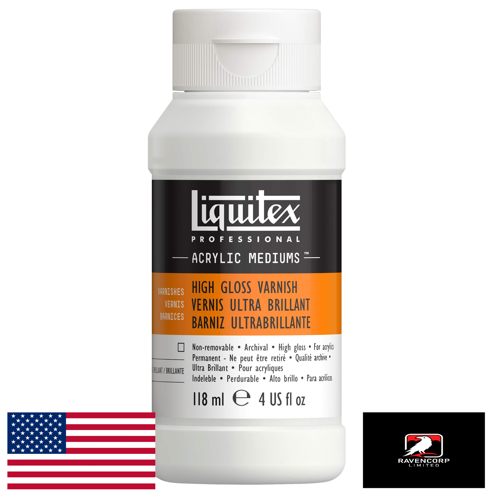 Liquitex Professional High Gloss Varnish 4oz Clear Protective Finish for Artwork