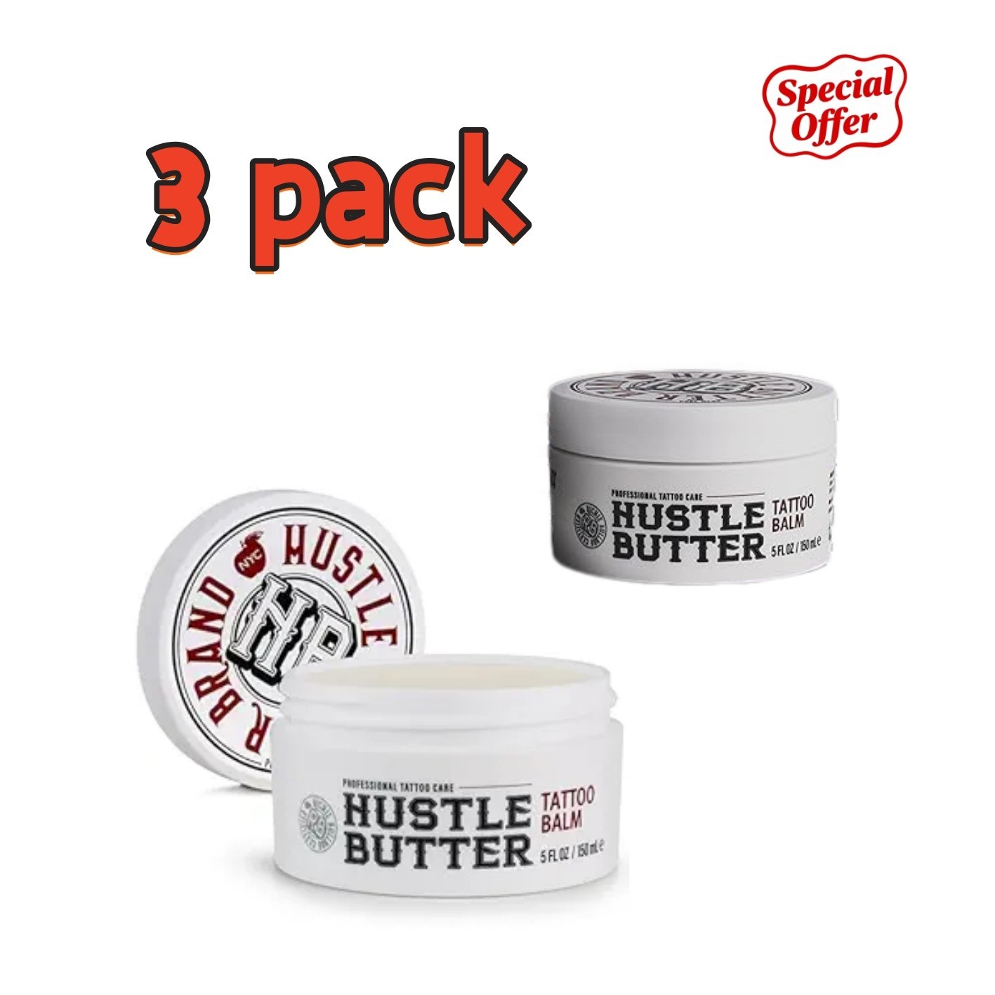3 Pack Tattoo Balm – Moisturizing Aftercare Cream for Fresh Ink – Soothes & Prot