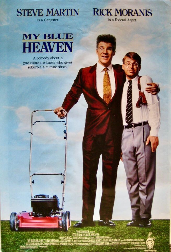 SIX VINTAGE ORIGINAL 1980'S 1 SHEET MOVIE POSTERS "MY BLUE HEAVEN" ETC.