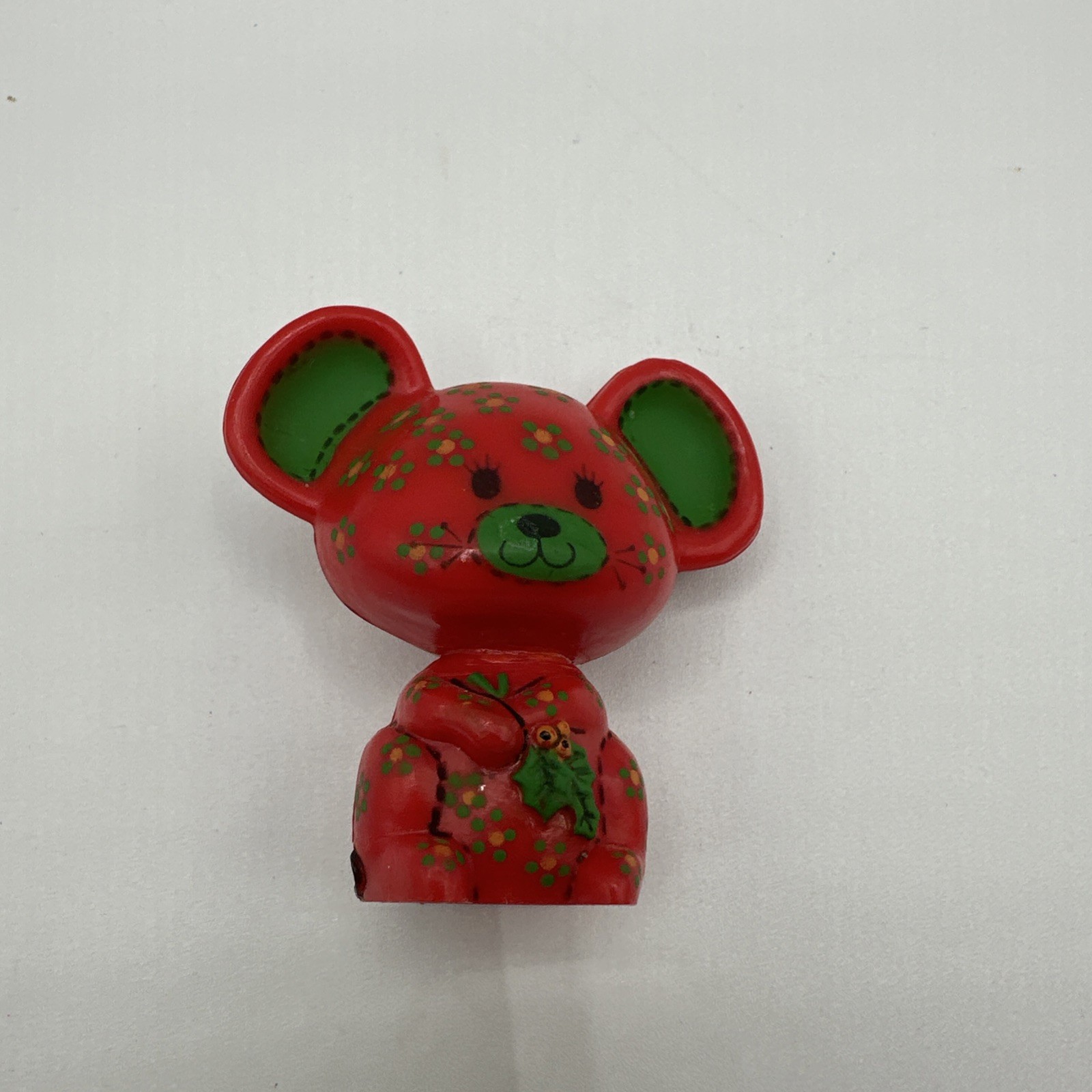 1977 HALLMARK Christmas MERRY MINIATURE Red Calico Mouse