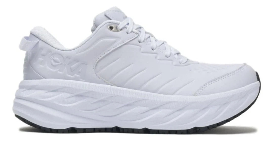 New No Box Hoka Bondi SR Slip Resistant Women's Sz 7 Shoes 1110521 White Leather