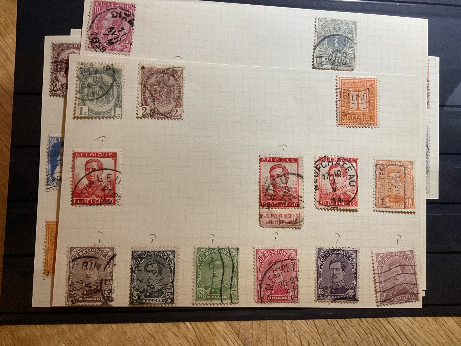 Belgium mounted mint or used stamps on 5 cards  B3101