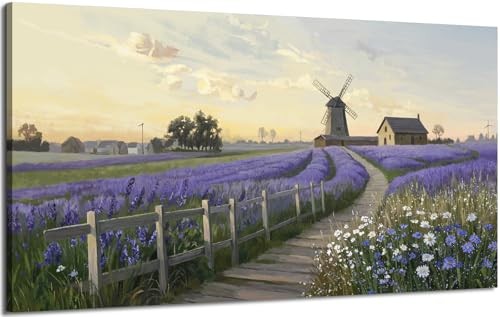  Large Canvas Wall Art for Living Room 48"L x 24"W Purple Lavender Wall Art