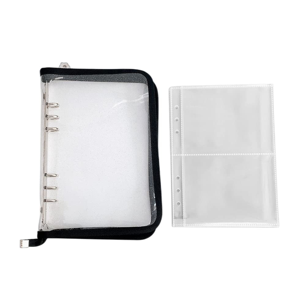 A5 Small Photo Album Clear Sleeves Hold 100 Photos 5x3.5,Reusable Black 