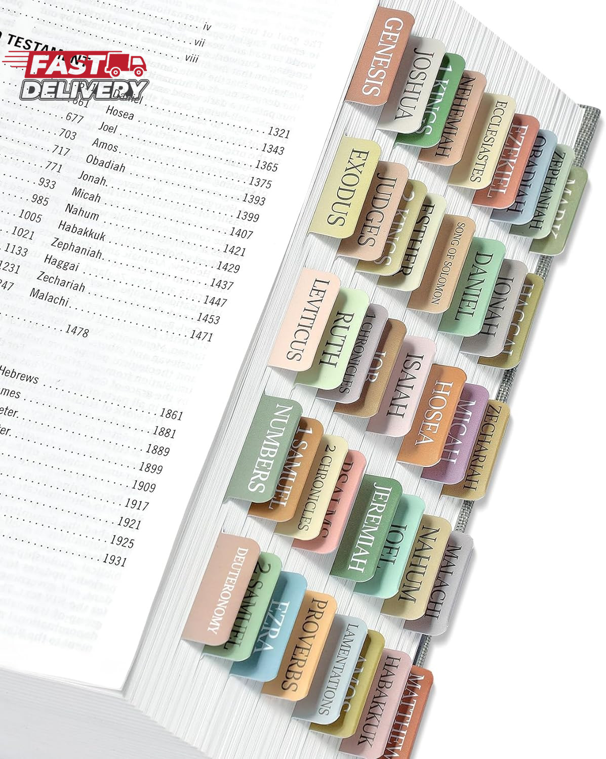 Bible Tabs for Women & Men, Laminated Bible Tabs for Study Bible, Large Print Ne