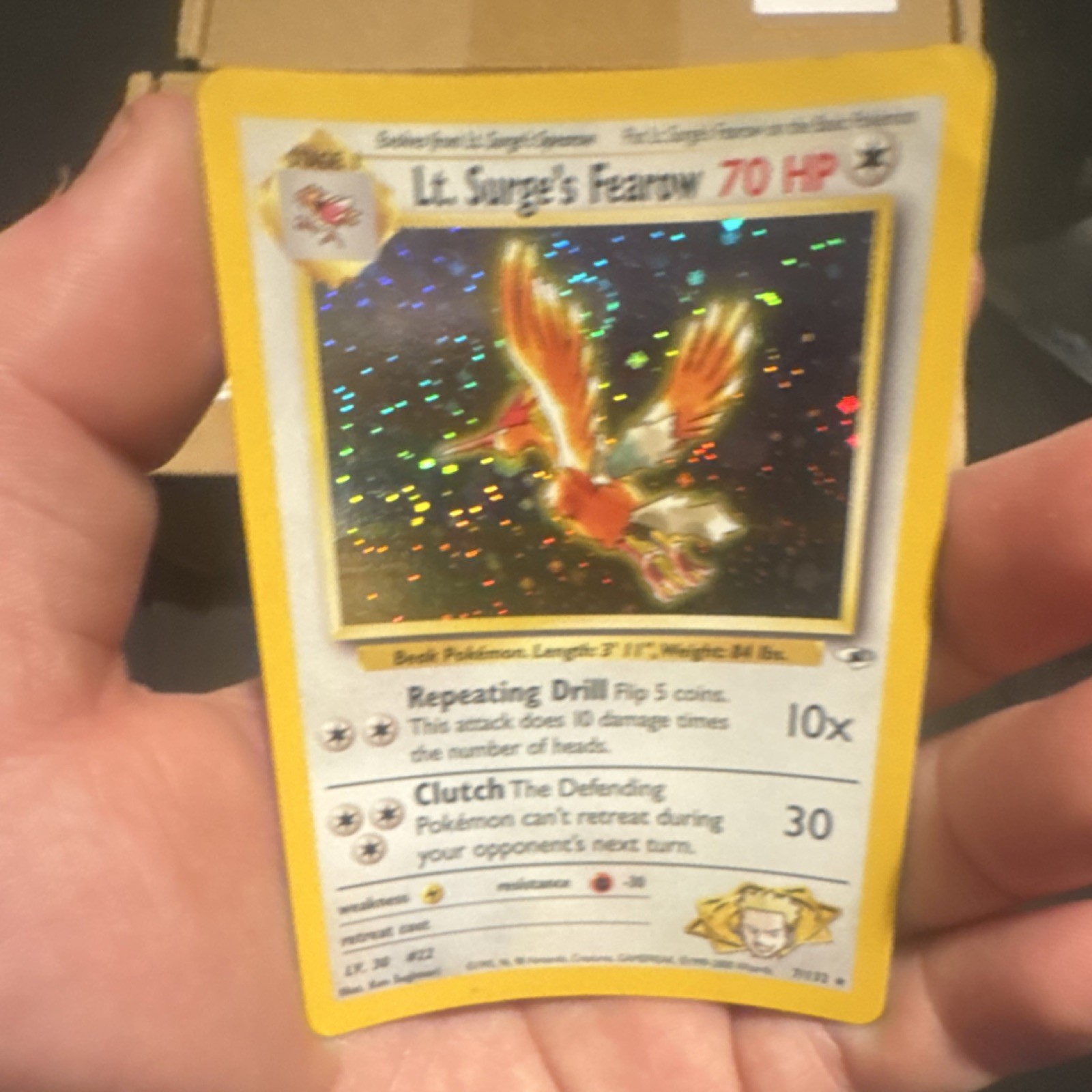 Pokémon TCG Lt. Surge's Fearow Gym Heroes Holo Rare Unlimited 7/132 English