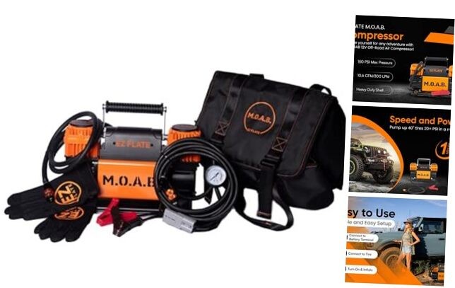  M.O.A.B. Dual Air Compressor for 4x4 Offroad Vehicles, Fast Inflation, 12V 