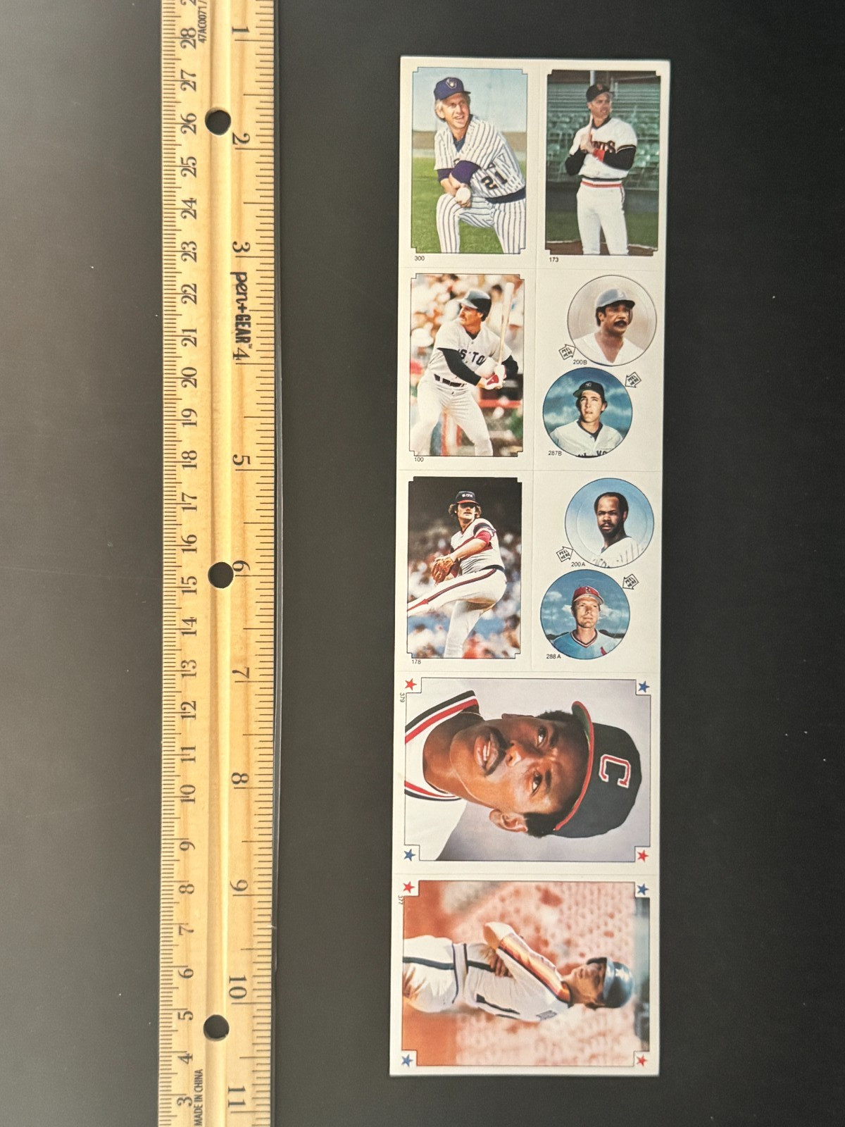 1984 Topps Sticker Complete Panel, Sutton, Franco, Rice, #1