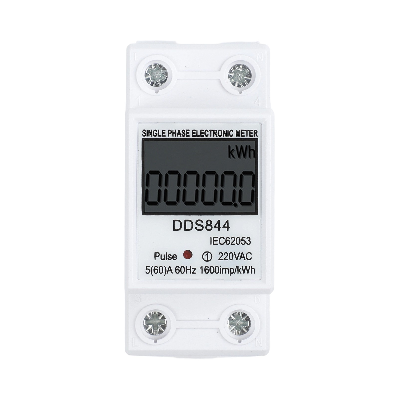 Single Phase Energy Meter AC Digital Watt Hour Meter 220V 60A LCD Display