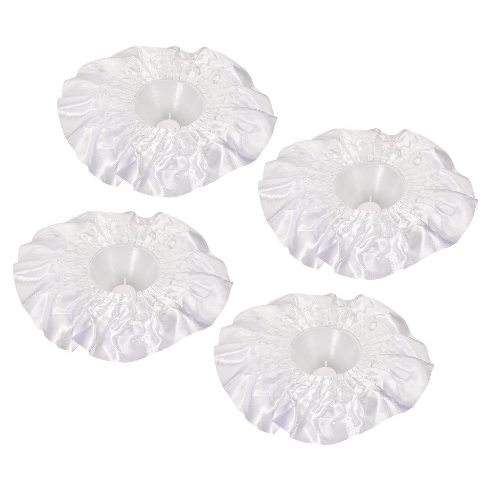 4Pcs Bouquet Collar Satin DIY Decoration Bridal Bouquet Holder for Wedding White