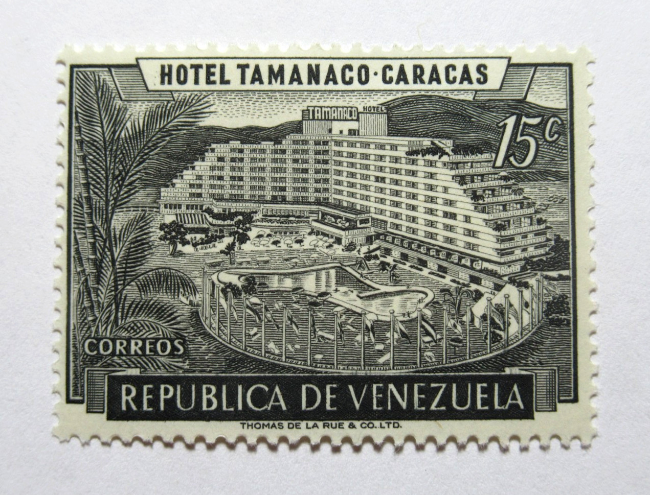 Venezuela Stamps Scott 694 Hotel Tamanaco Caracas 15 Centimos 1957 Mint MVLH