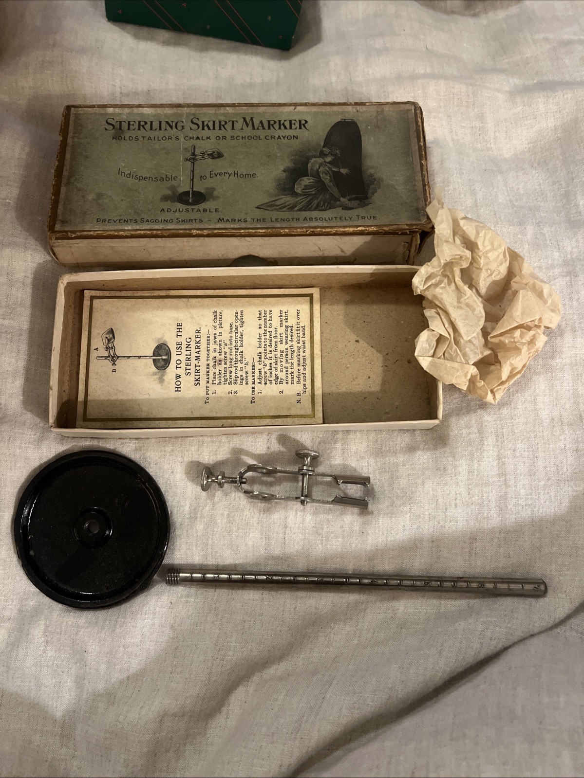 Super Rare Vintage Sterling Skirt Marker (Late 1800s to Early 1900s?) With Box