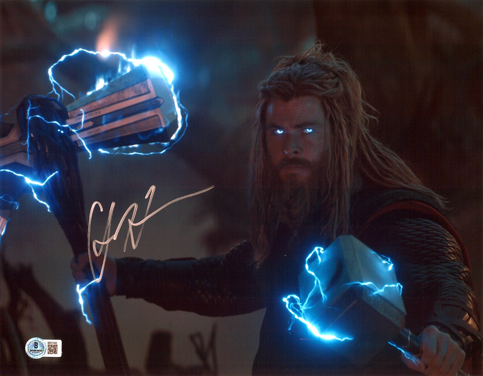 CHRIS HEMSWORTH SIGNED AUTOGRAPH 11X14 THOR PHOTO BAS BECKETT  MARVEL AVENGERS