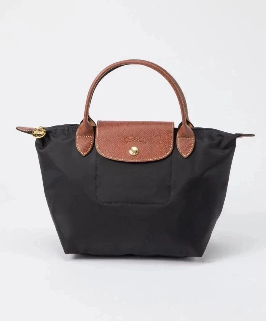 New Longchamp Le Pliage S Navy Handbag Tote S Handbag Black leather outlet Japan