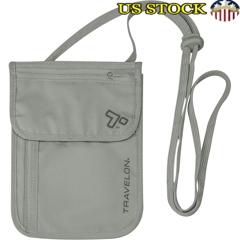 RFID Blocking Neck Pouch Secure Pocket Travel Money Passport Credit Card Holder