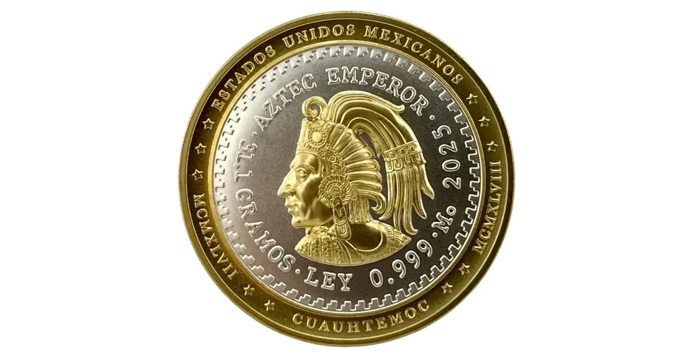 2025 NIUE AZTEC EMPEROR 1Z GILDED SILVER COIN