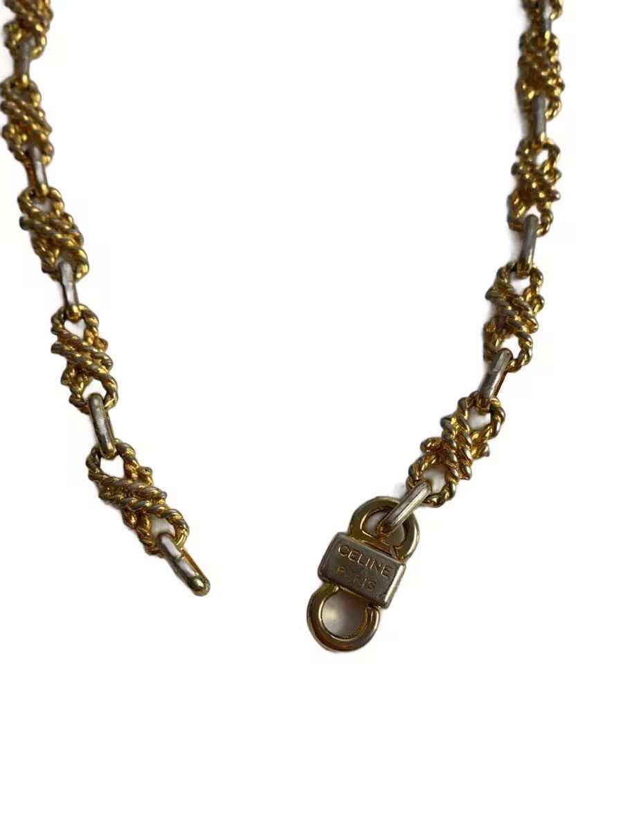 Celine Vintage Gold Necklace Twist Rope 40Cm Necklace Gld Without Top Men' M1m59
