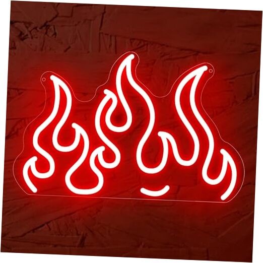 Neon Sign – LED Wall Light for Game Room, Bedroom, Bar, Party or Club Red Flame