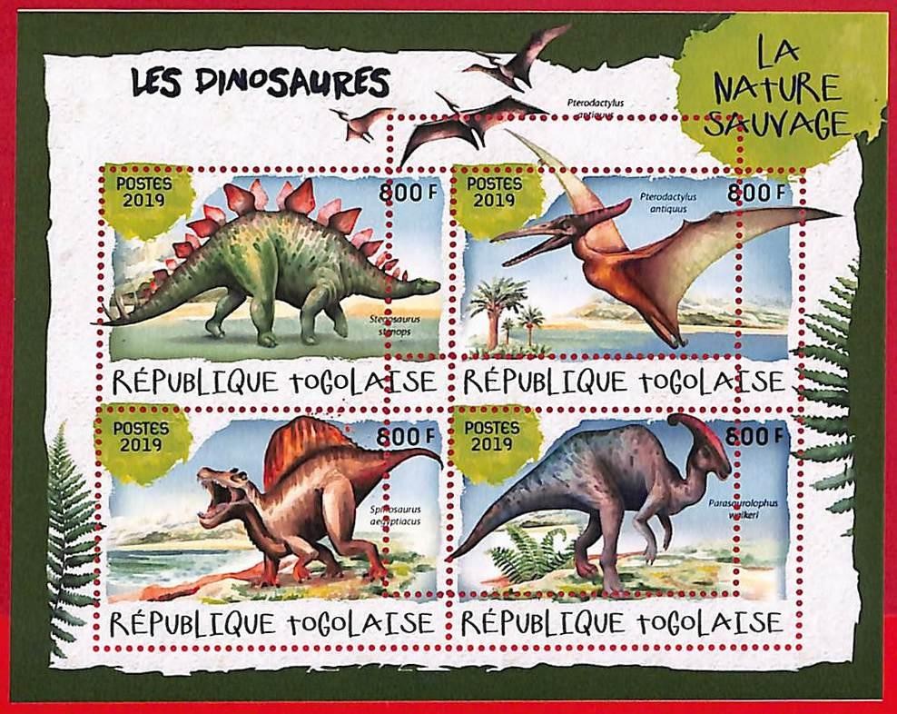 A3712 - TOGO  - ERROR MISPERF Stamp Sheet - 2019 - Dinosaurs