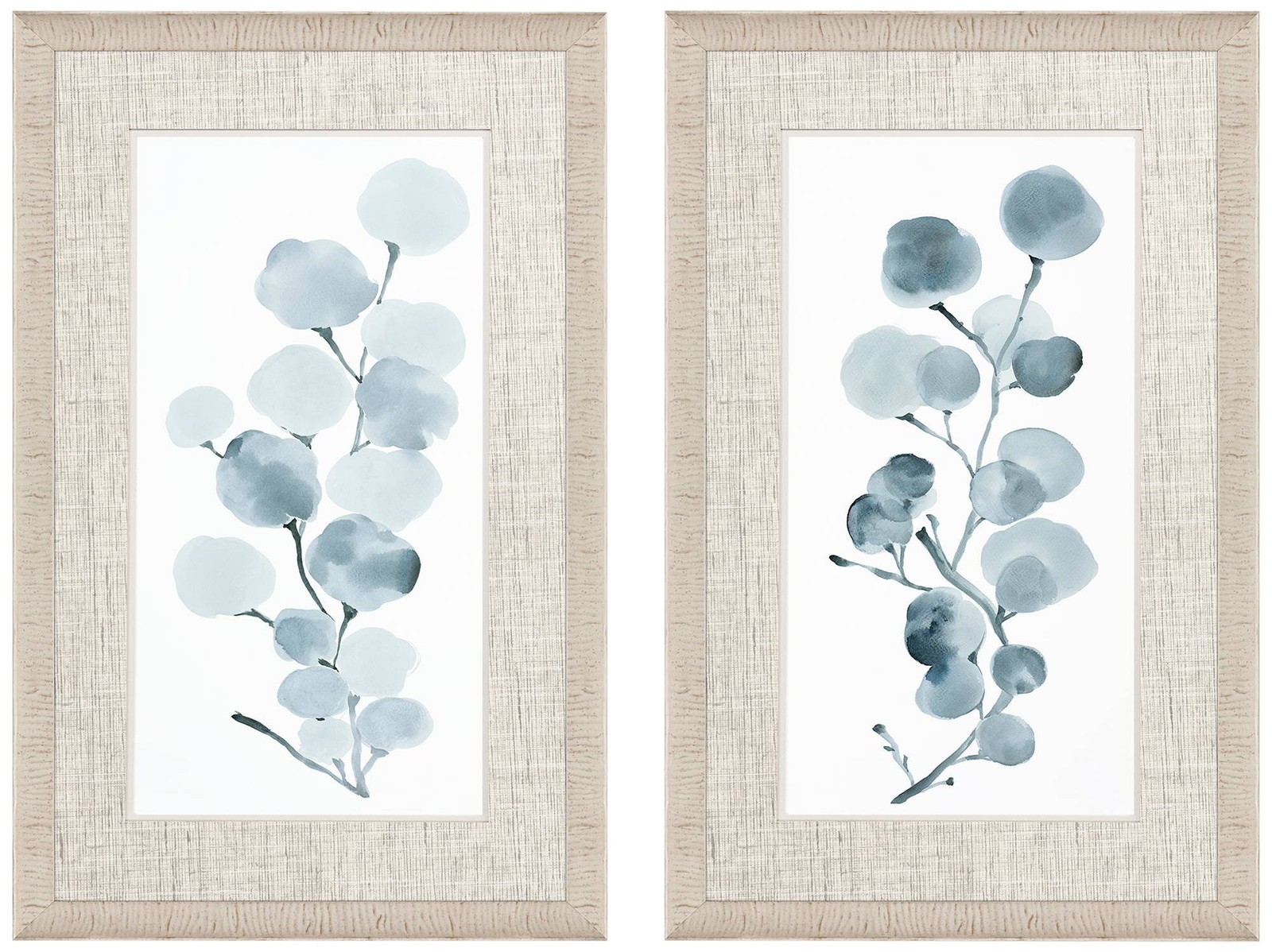 Gray Botanical 32" High 2-Piece Framed Giclee Wall Art Set