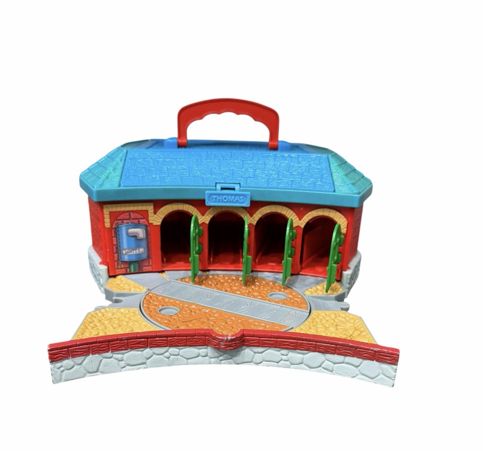 2002 Thomas Tank Engine Train Roundhouse Station Depot Take-A-Long Playset Case