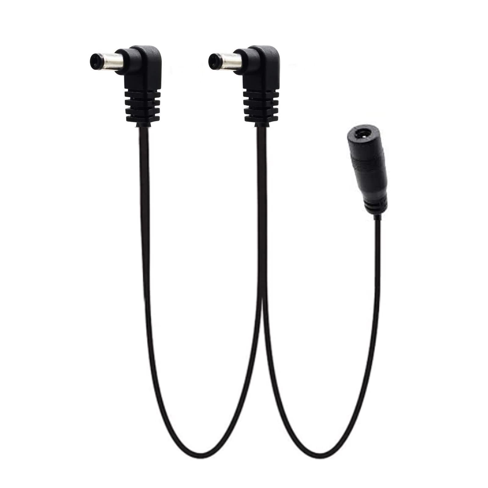 Cheerock 1-to-2 Guitar Pedal Power Cable - Daisy Chain 3.5mm, Black 1 to 2 