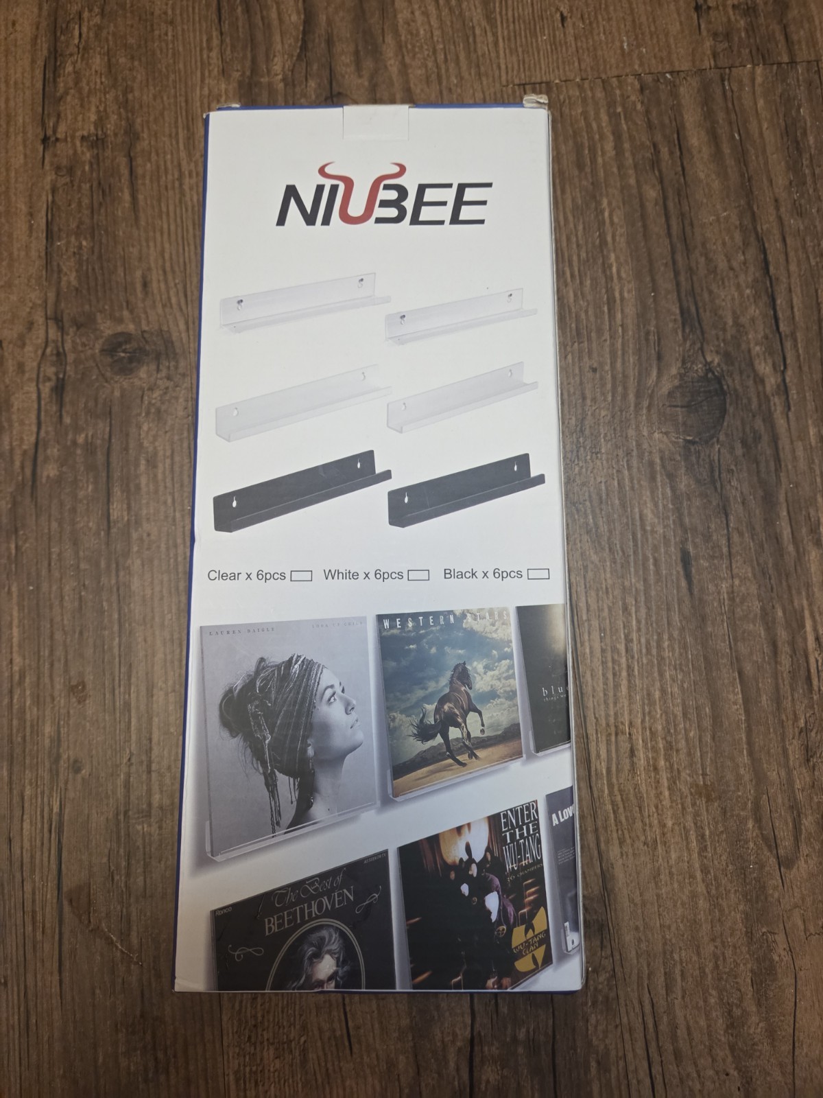 Niubee Clear Acrylic Vinyl Record Wall Mount Shelves