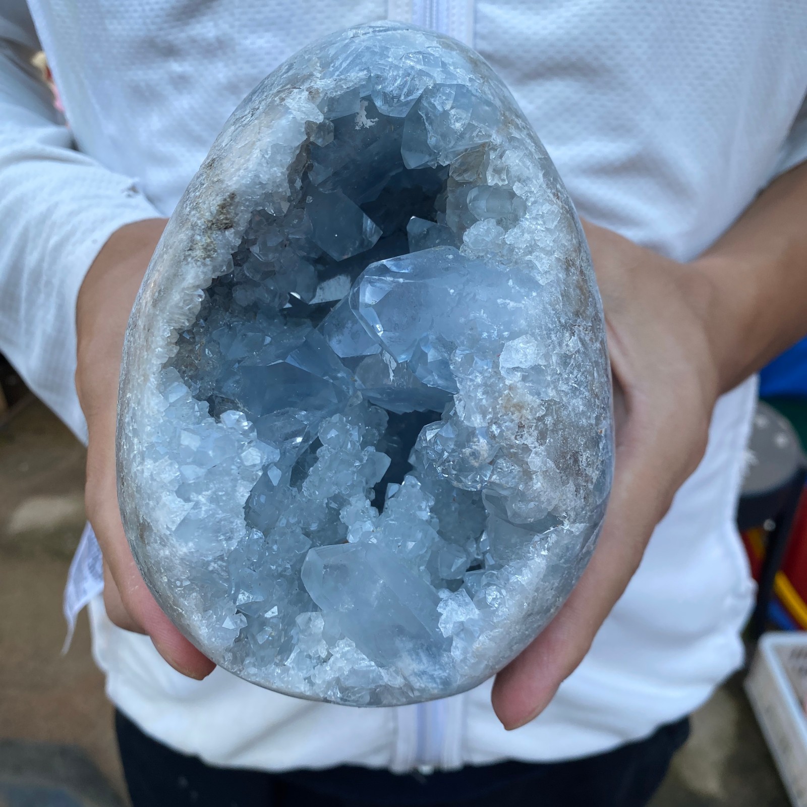 5.8lb Natural celestite cave quartz crystal cluster rough specimen healing