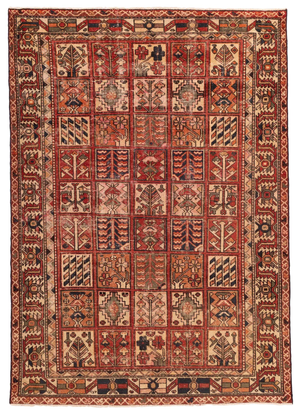 Traditional Vintage Hand-Knotted Oriental Carpet 6'11" x 9'8" Wool Area Rug