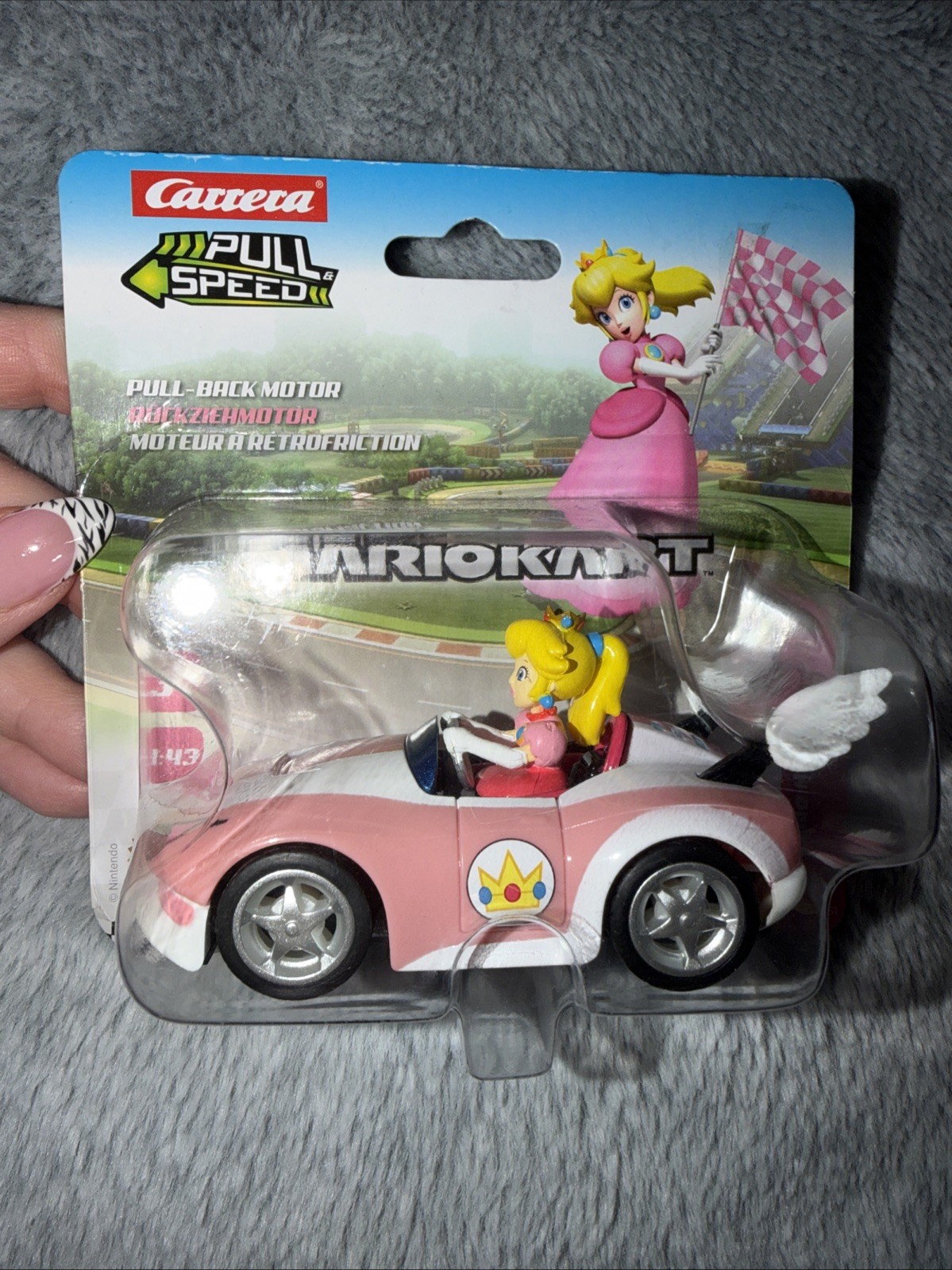 Carrera Pull and Speed Princess Peach Mario Kart Car Factory Sealed New Box