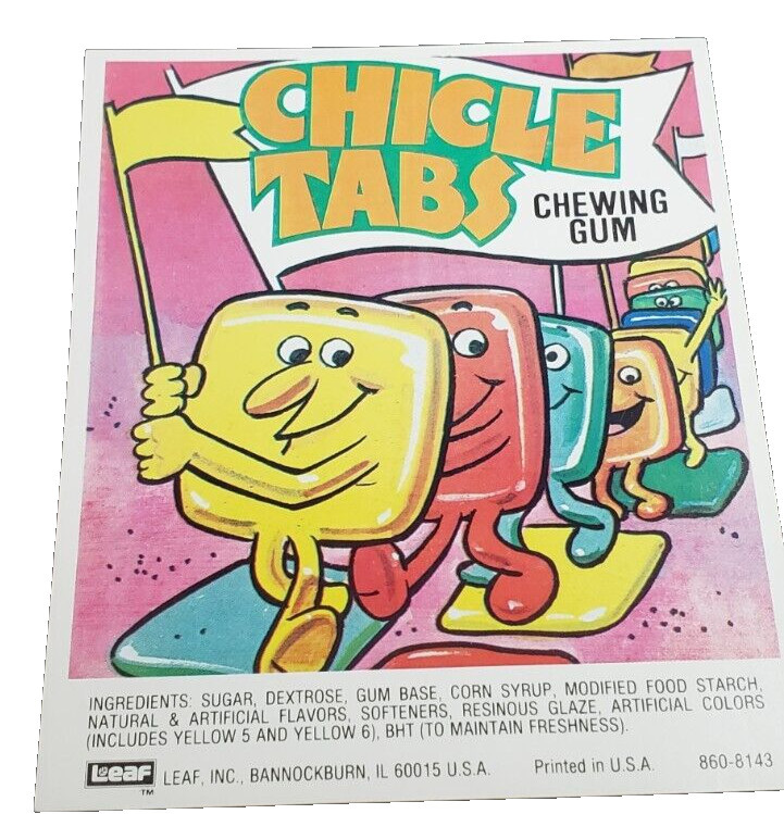 Leaf Chicle Tabs Chewing Gum Vending Machine Vintage Display Card Vintage