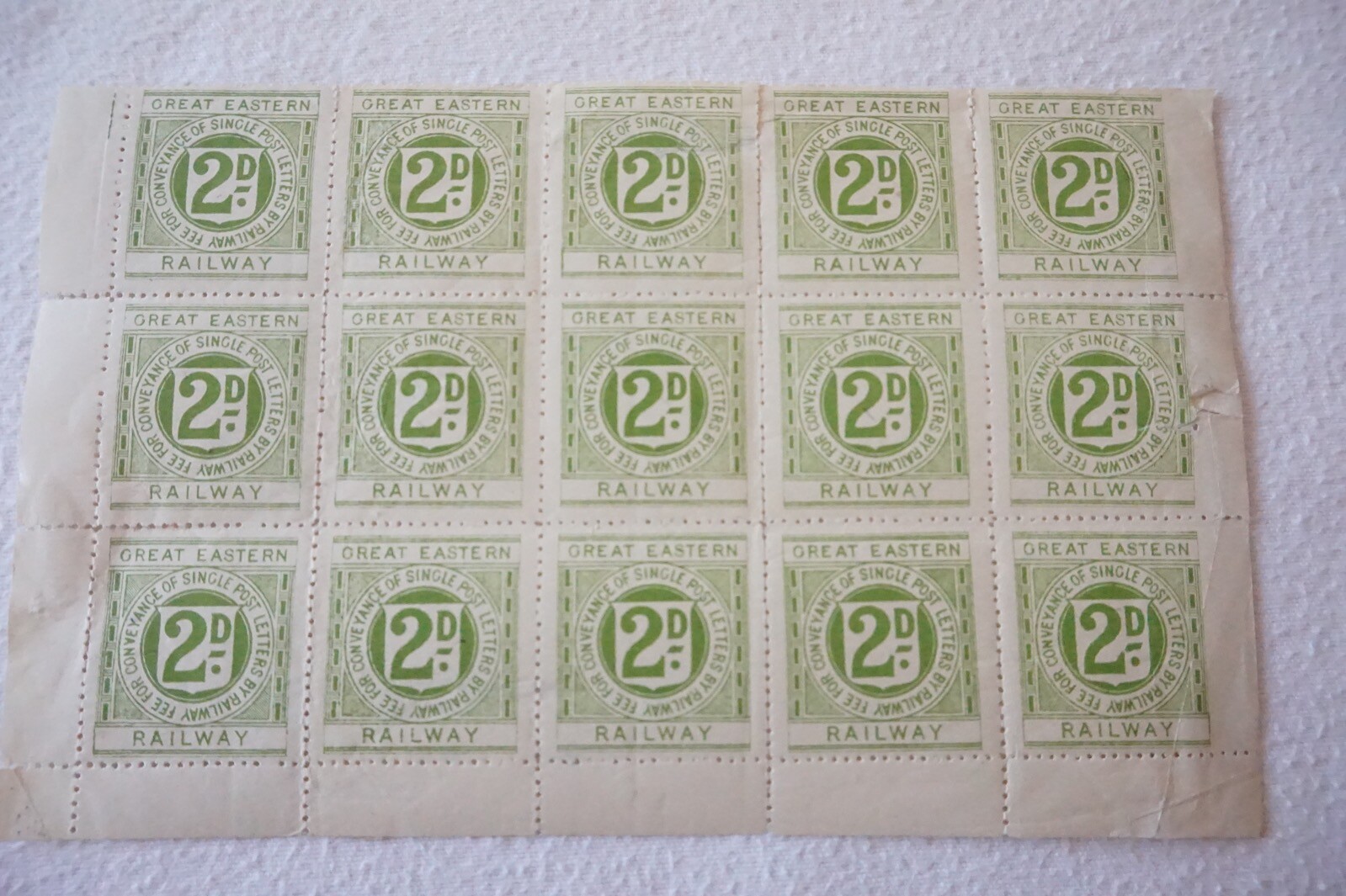 1918 Great Eastern Railway Newspaper Parcel Letter Unused Stamps x15