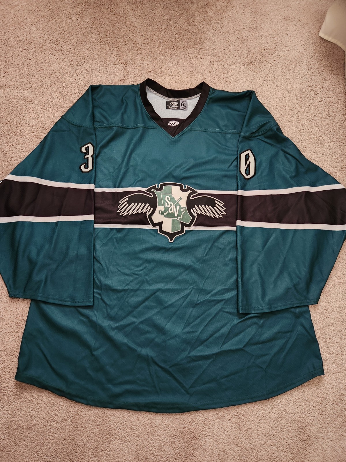 Game Worn Savannah Ghost Pirates Witches Night Goalie Jersey 