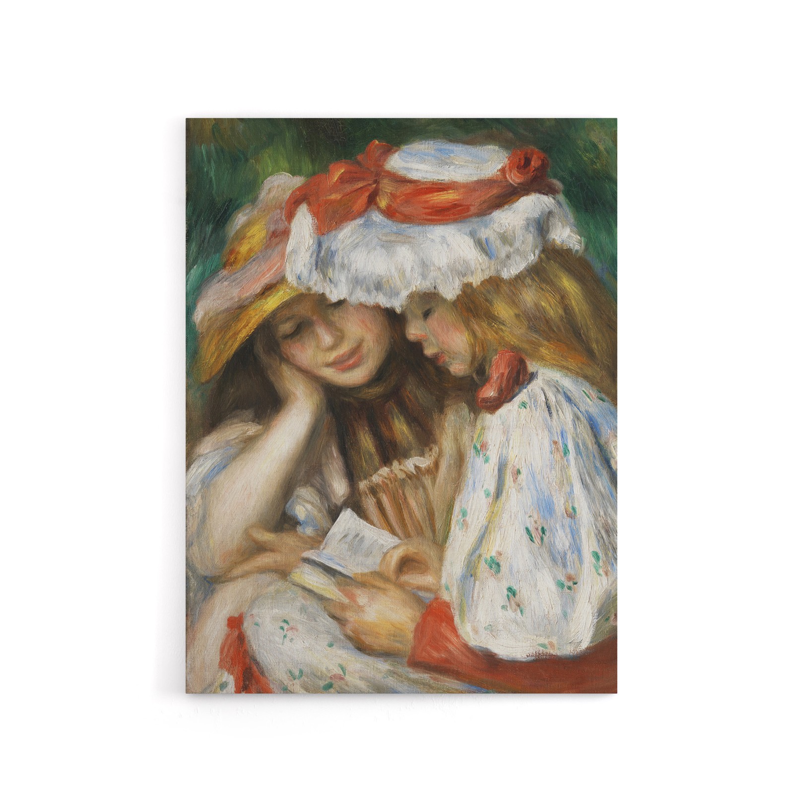 Two Girls Reading Renoir Vintage Canvas Wall Art Print
