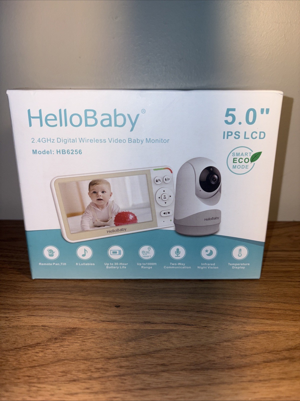 Hellobaby HB6256 Video Baby Monitor 5.0 Inch IPS LCD Screen Remote