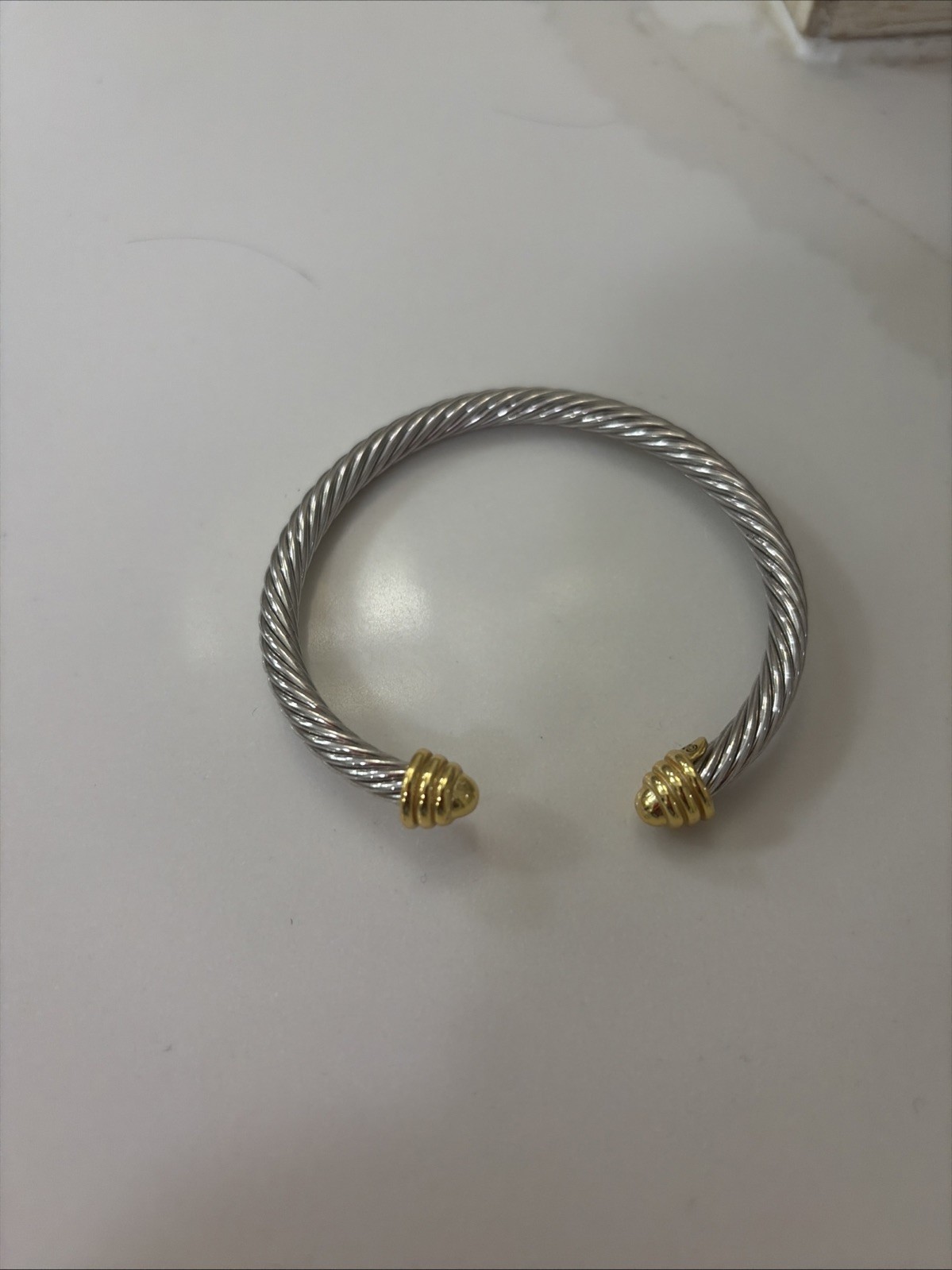 David Yurman 5MM 925 silver bracelet, size is 4.5-6 inches