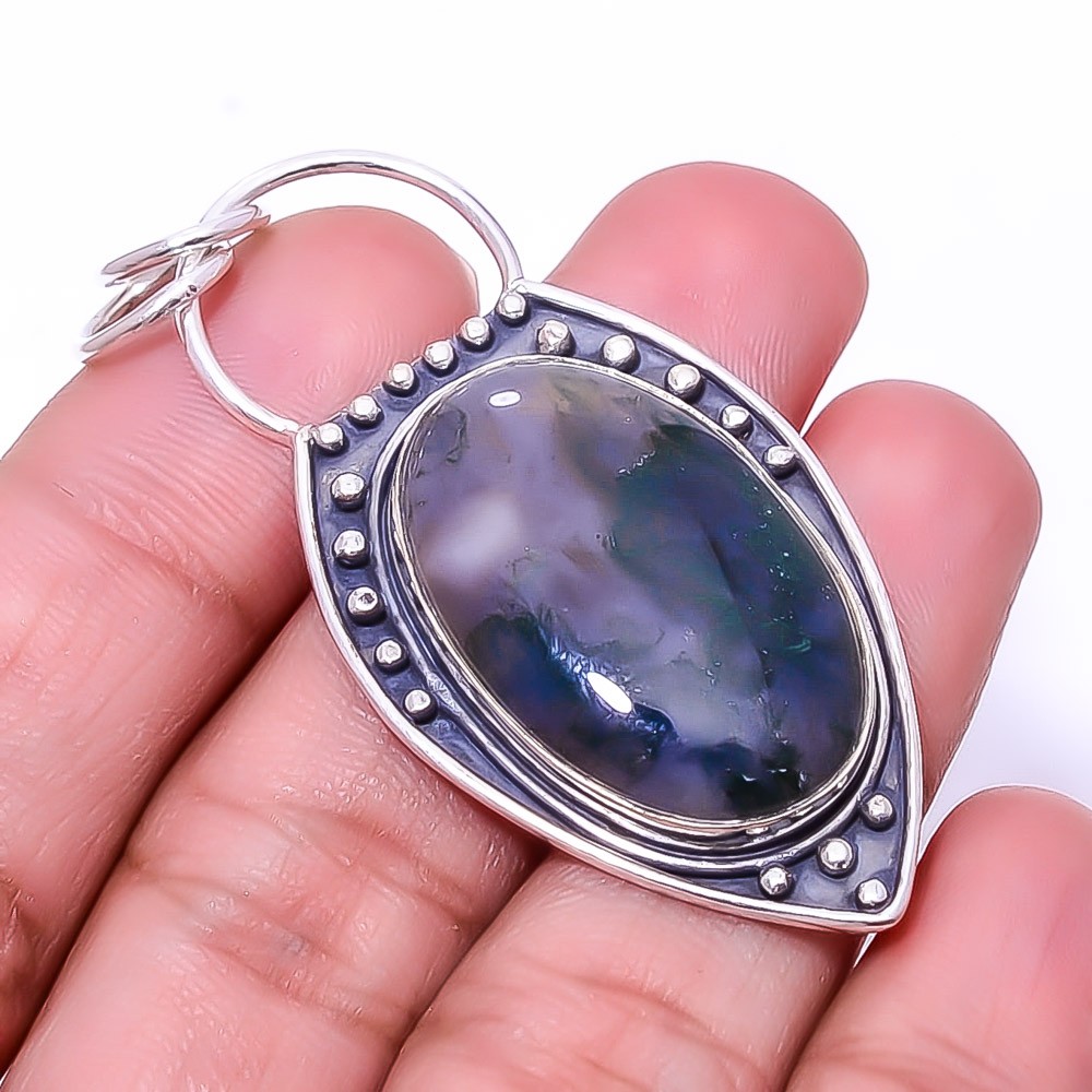 Gabronite - Madagascar Designer Handmade 925 Sterling Silver Pendant 2.34" P42
