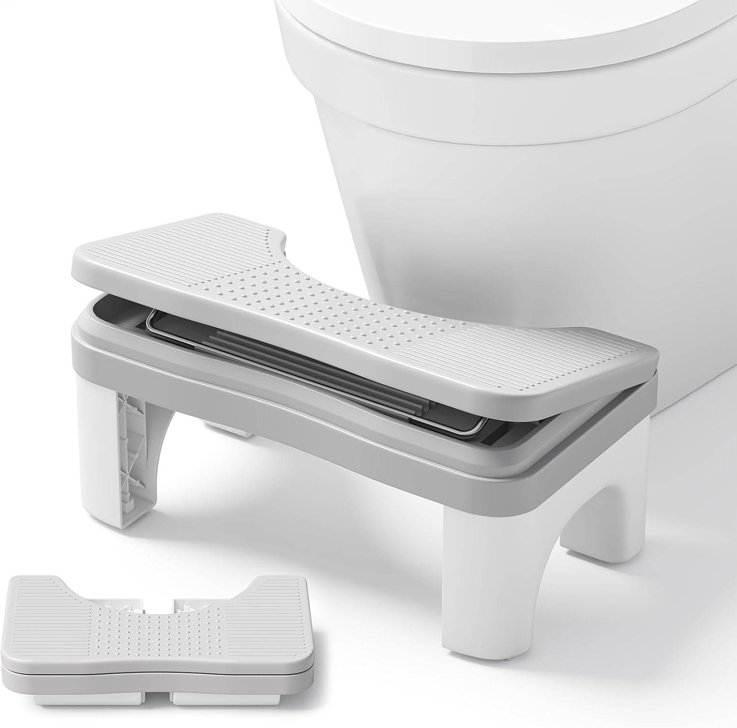 Foldable Toilet Stool Squat Adult 7" Height Adjustable Poop Stool Bathroom