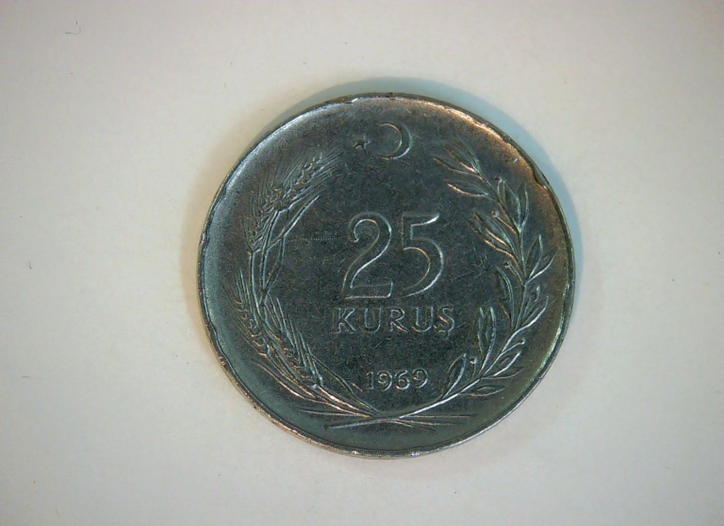 Turkey 1969 25 Kurus Republic of Turkey (Atatürk statue) Coin