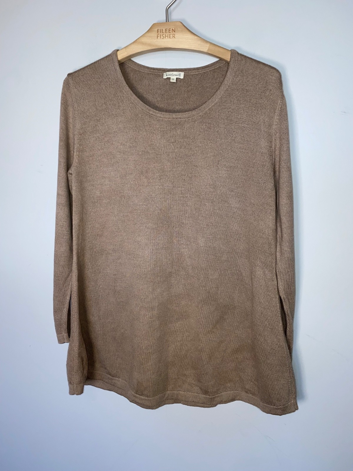 Kettlewell 100% merino wool taupe jumper size M