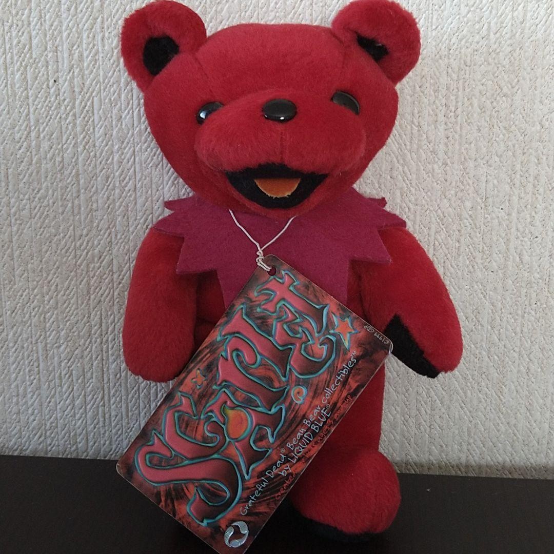 Rare Scarlet Grateful Dead Bear Dark Red Plush Toy - Collectible